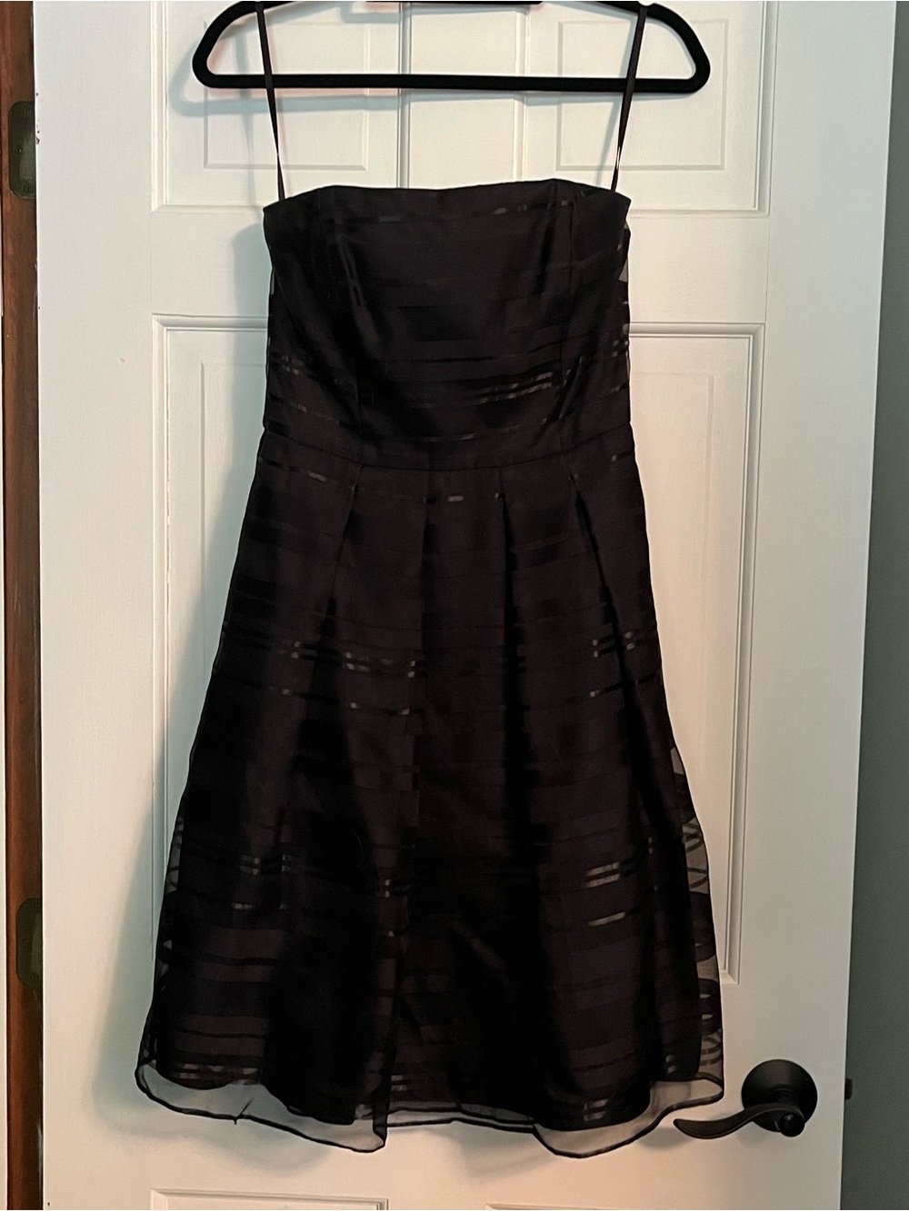 White House Black Market Black Strapless A-Line Dress Sz 6